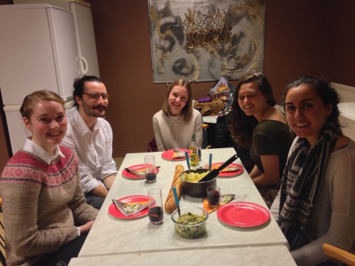 I hosted a "Francegiving" with anglophone friends and fellow blogger JoAnna Kroeker (second from right) the Friday after Thanksgiving Day. 