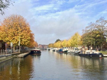 A gorgeous, fall day, I loved the reflections of the trees in the canals.